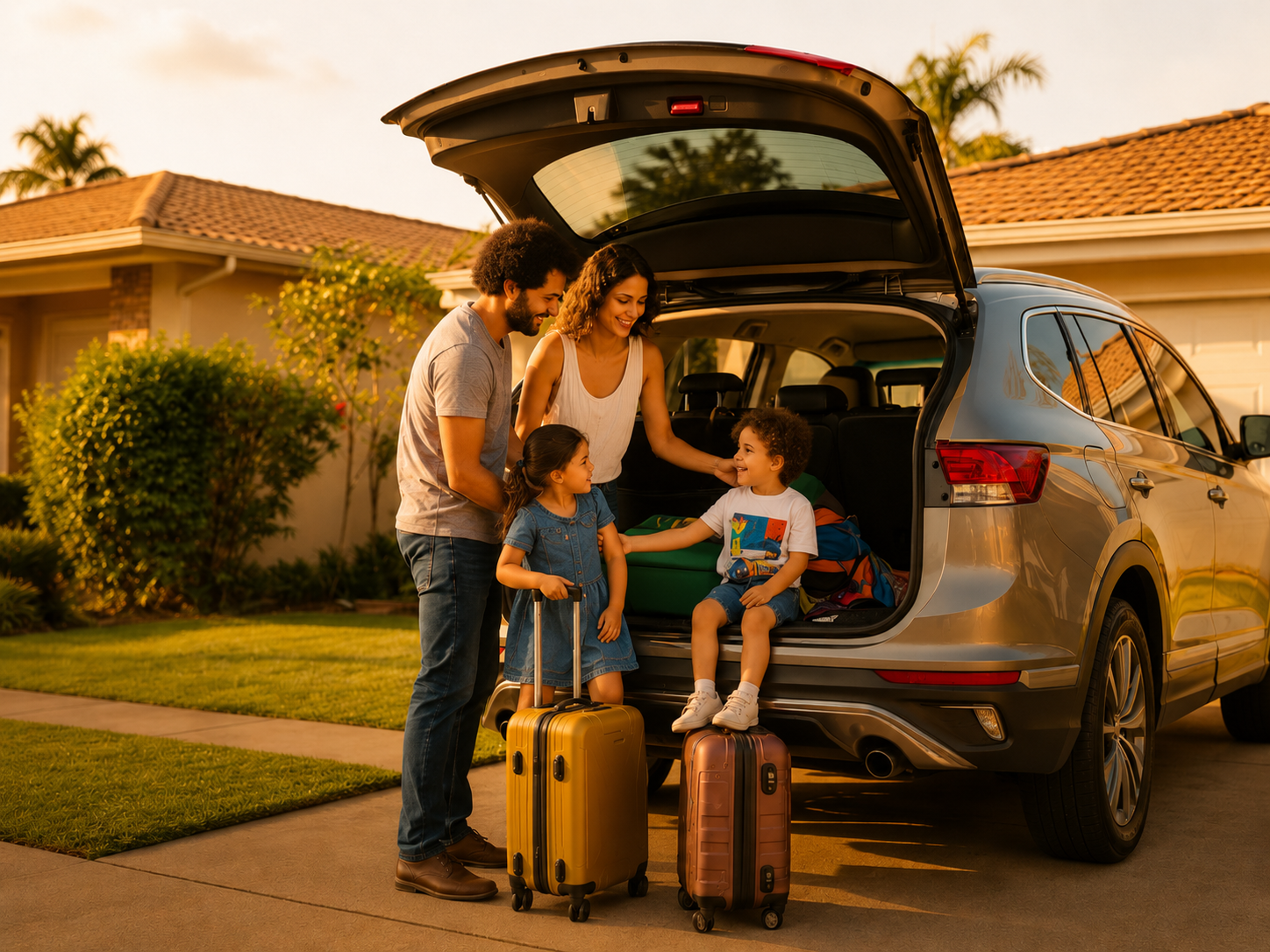Família partindo em viagem com a Wecar